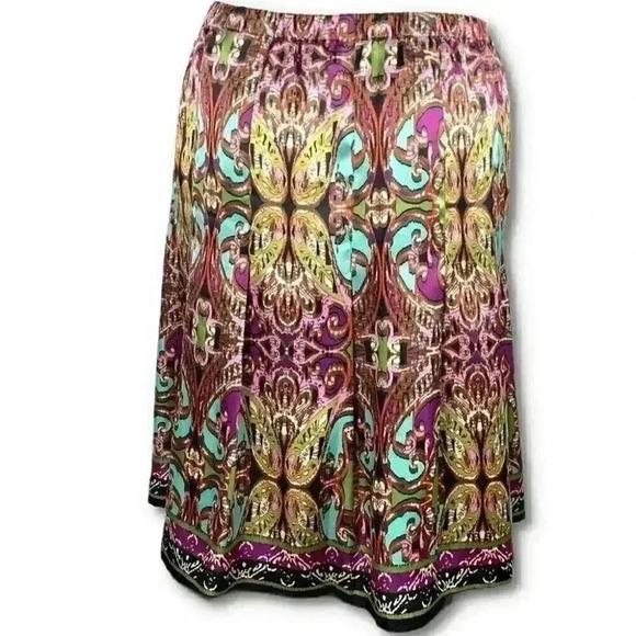 Lane Bryant womens skirt size 22/24 multicolored pleated career Easter - Picture 4 of 7